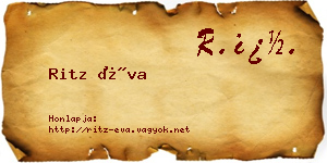 Ritz Éva névjegykártya